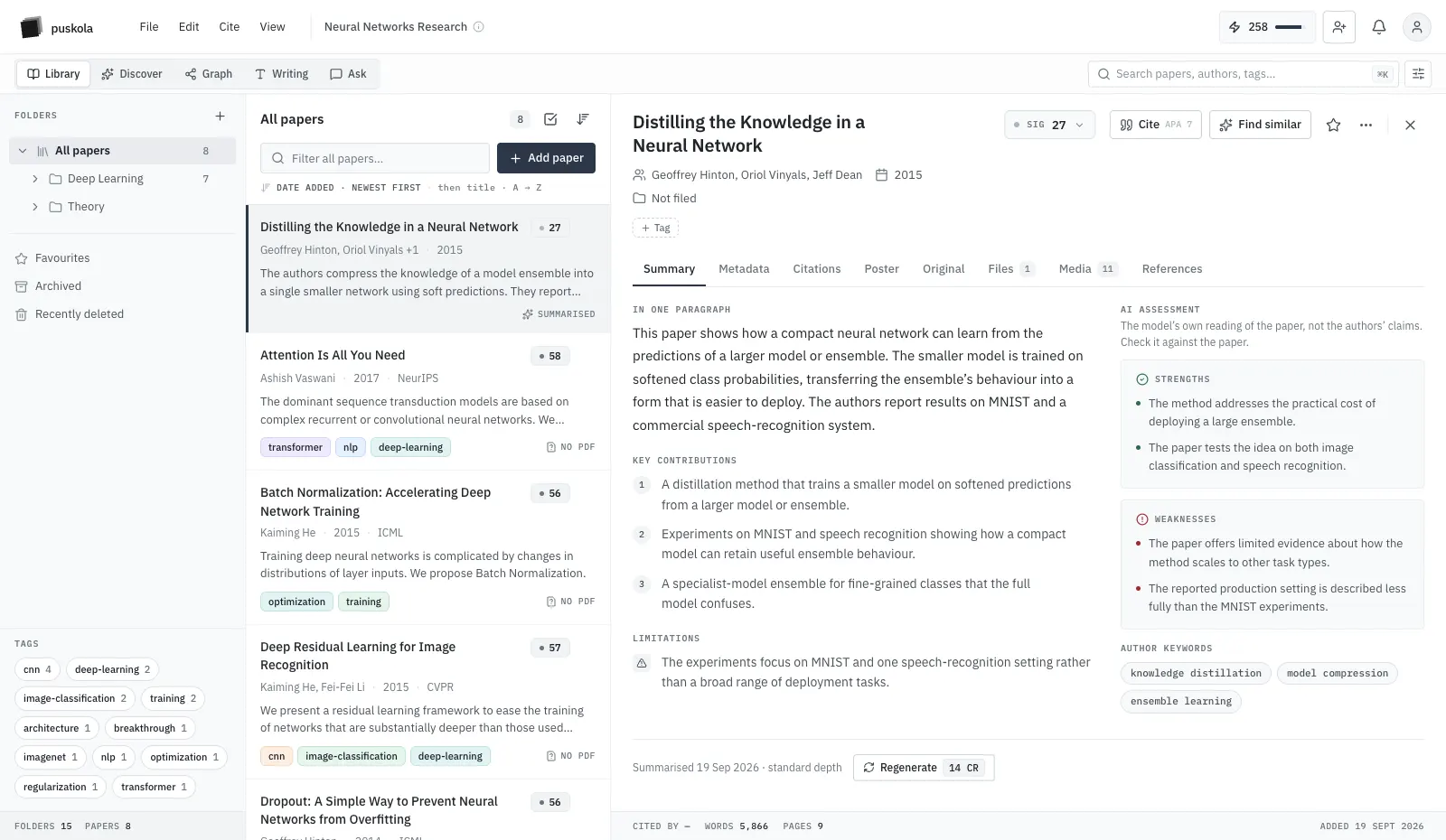 A Puskola paper summary with its overview and key contributions beside the library